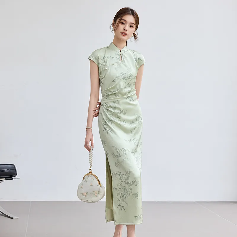 VICTORIA&VERA Cheongsam Women's Classical Style Green-1