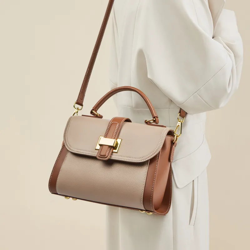 Marino Orlandi Cow Leather Genuine Leather Shoulder Bag Handbag Women's Brown-5