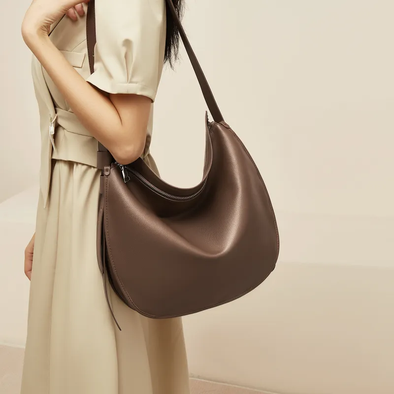 Marino Orlandi Synthetic Leather Crossbody Bag, Shoulder Bag Large Size Women's Black/Khaki/Brown-5