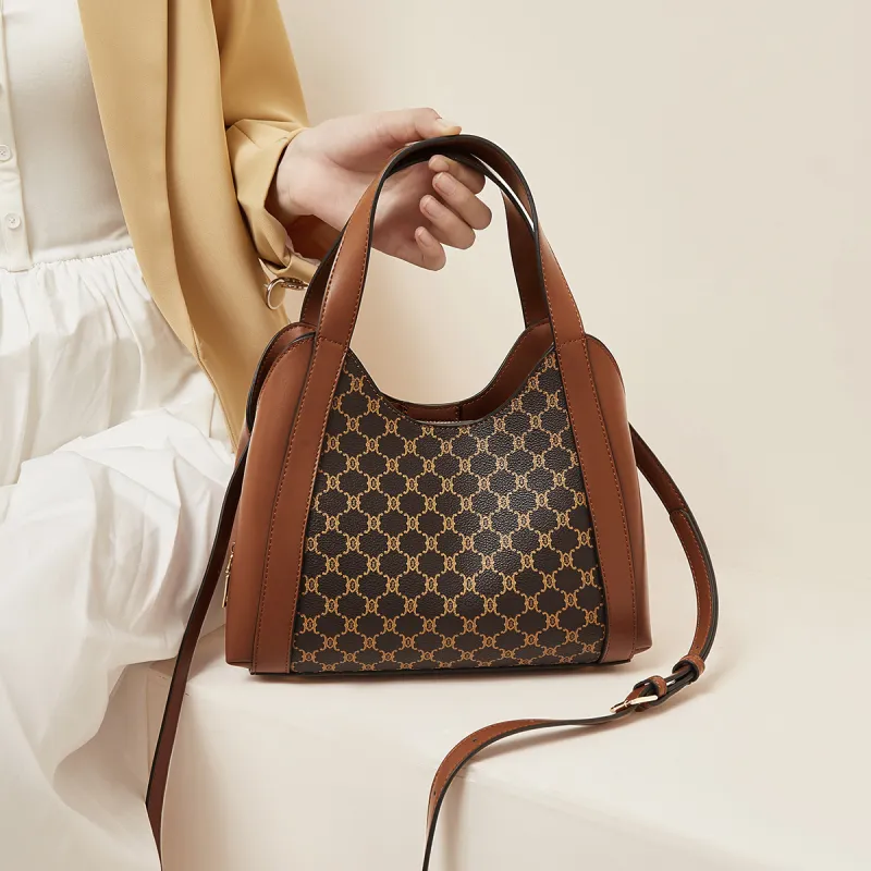 Marino Orlandi Synthetic Leather Bucket Bag Shoulder Bag, Crossbody Bag, Handbag Women's Khaki/Coffee-11