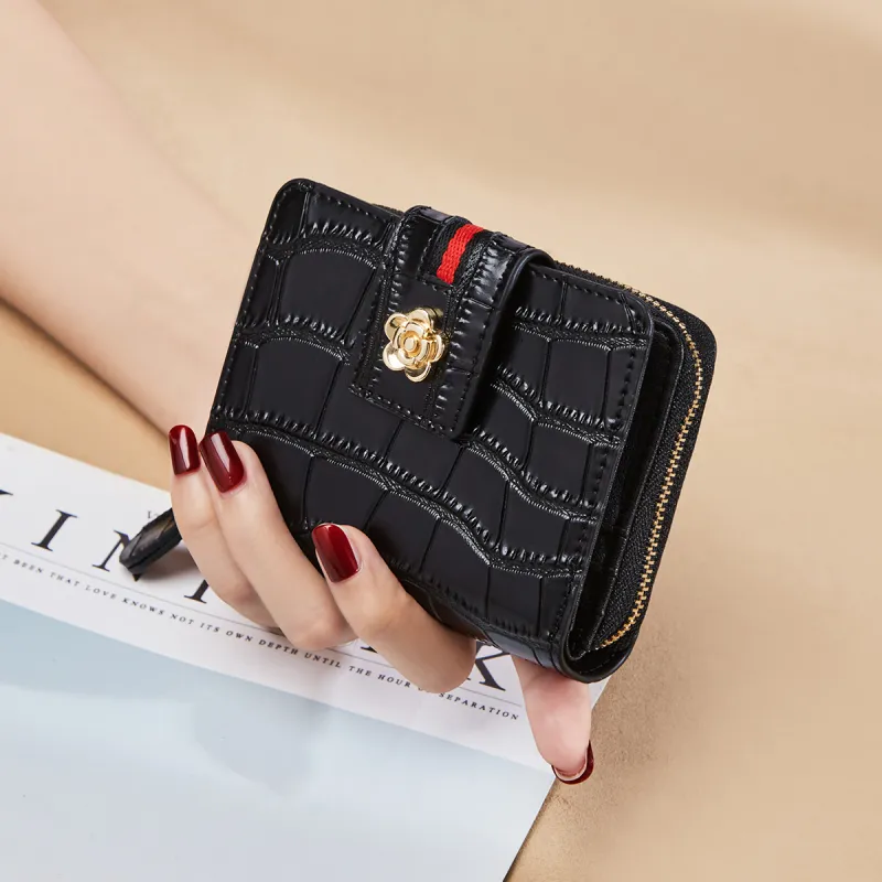 Marino Orlandi Split Cow Leather Wallet Clutch Women's Black-2
