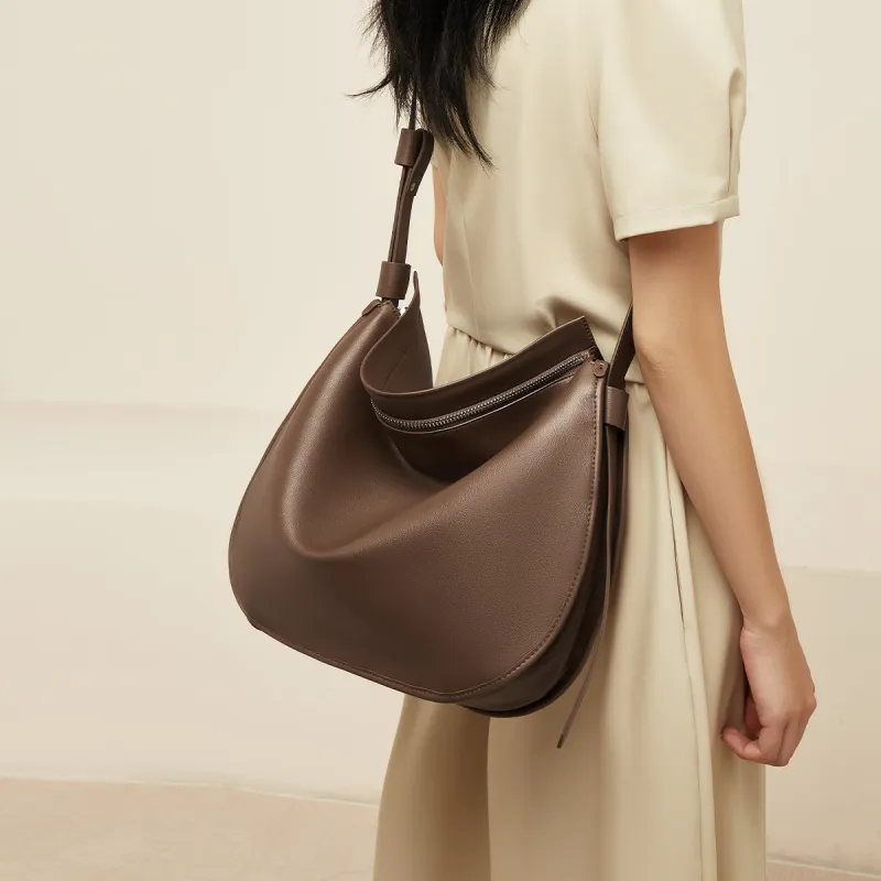 Marino Orlandi Synthetic Leather Crossbody Bag, Shoulder Bag Large Size Women's Black/Khaki/Brown-4