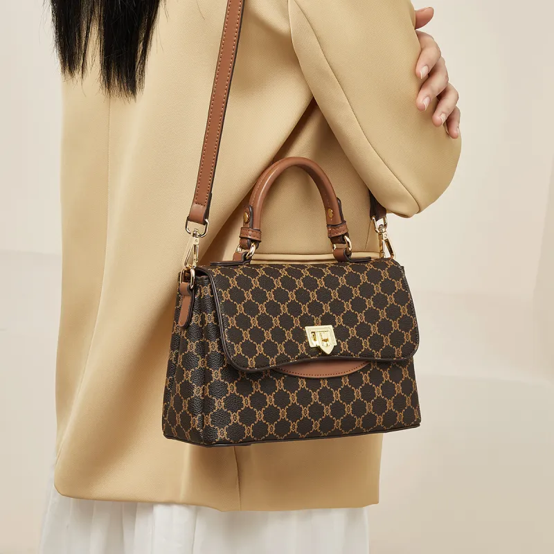 Marino Orlandi Synthetic Leather Handbag, Shoulder Bag Trumpets Women's Coffee/Khaki-5