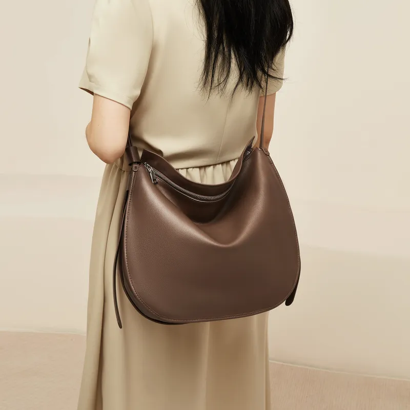 Marino Orlandi Synthetic Leather Crossbody Bag, Shoulder Bag Large Size Women's Black/Khaki/Brown-3