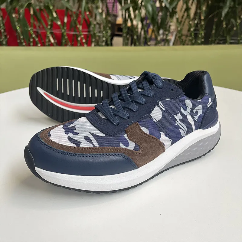 MBT Curved Sole Platform TIANO Low Top Running Shoes Men's Blue-6