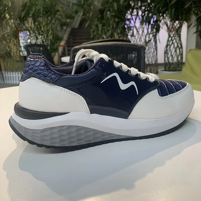 MBT Curved Sole Platform MAFI Low Top Running Shoes Men's Blue-8