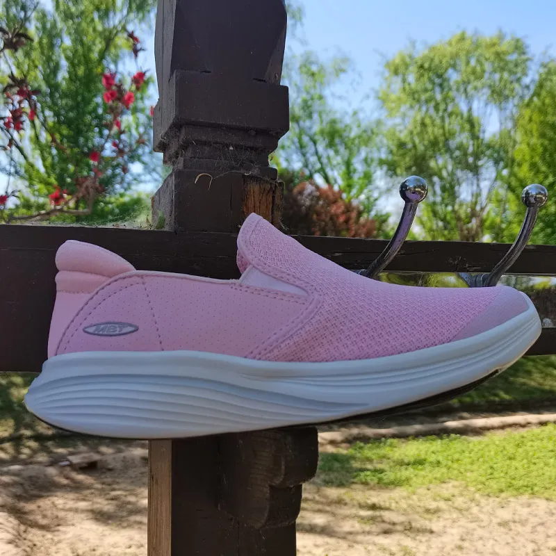 MBT Cushioning Breathable Height Increasing Rebound Low Top Casual Running Shoes Women's Pink-10