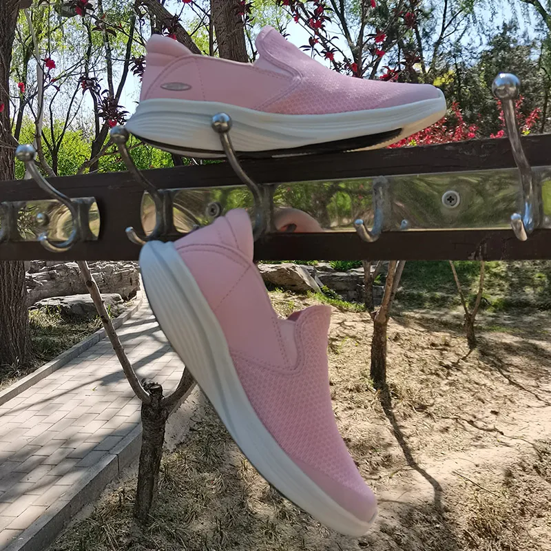 MBT Cushioning Breathable Height Increasing Rebound Low Top Casual Running Shoes Women's Pink-9