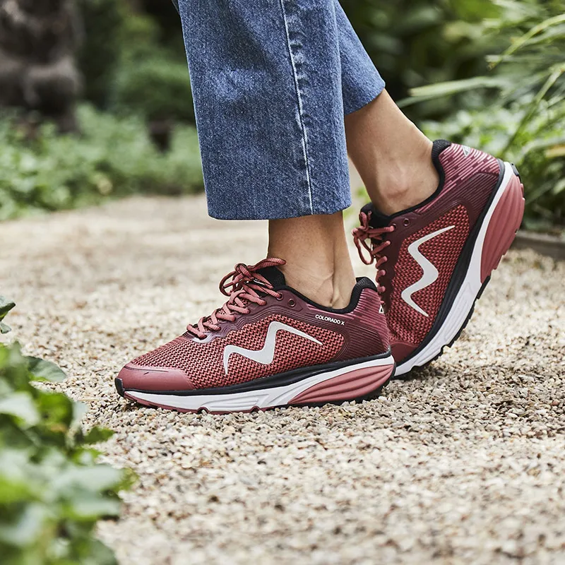 MBT Low Top Outdoor Shoes Women's Red-6