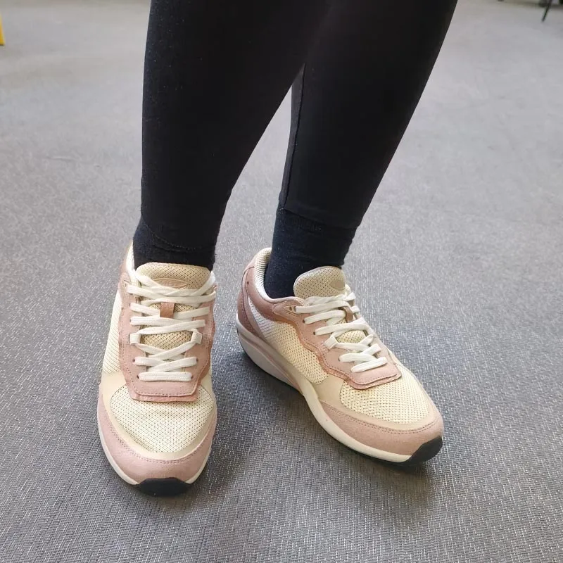 MBT Outdoor Shoes Women's Low Top Light Yellow/Pink-6