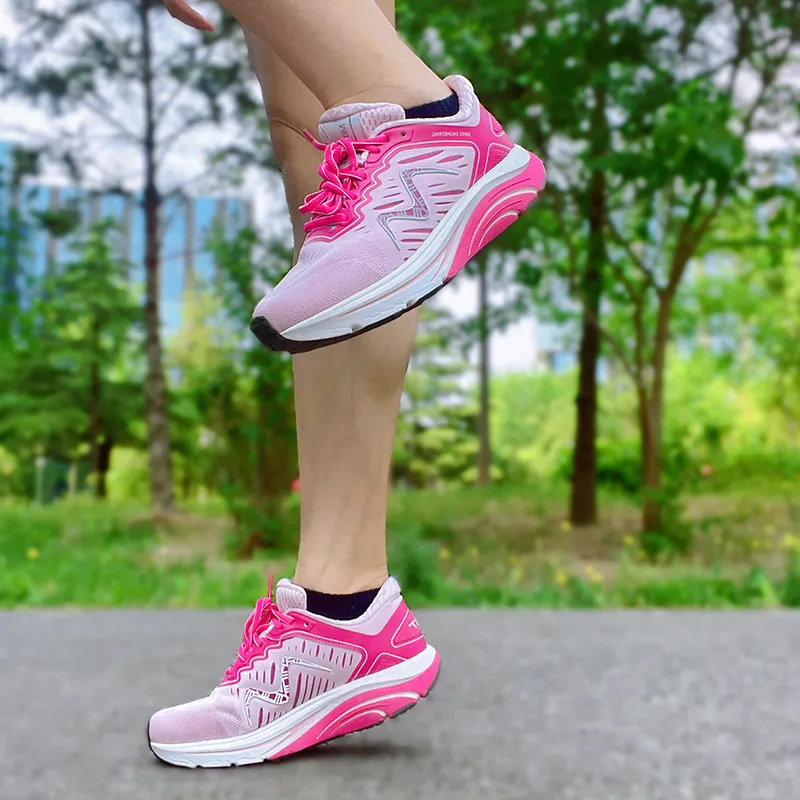 MBT Running Shoes Women's Low Top White/Rose Red-7