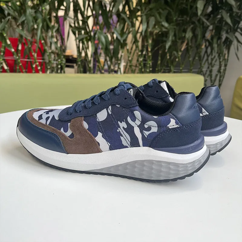 MBT Curved Sole Platform TIANO Low Top Running Shoes Men's Blue-5