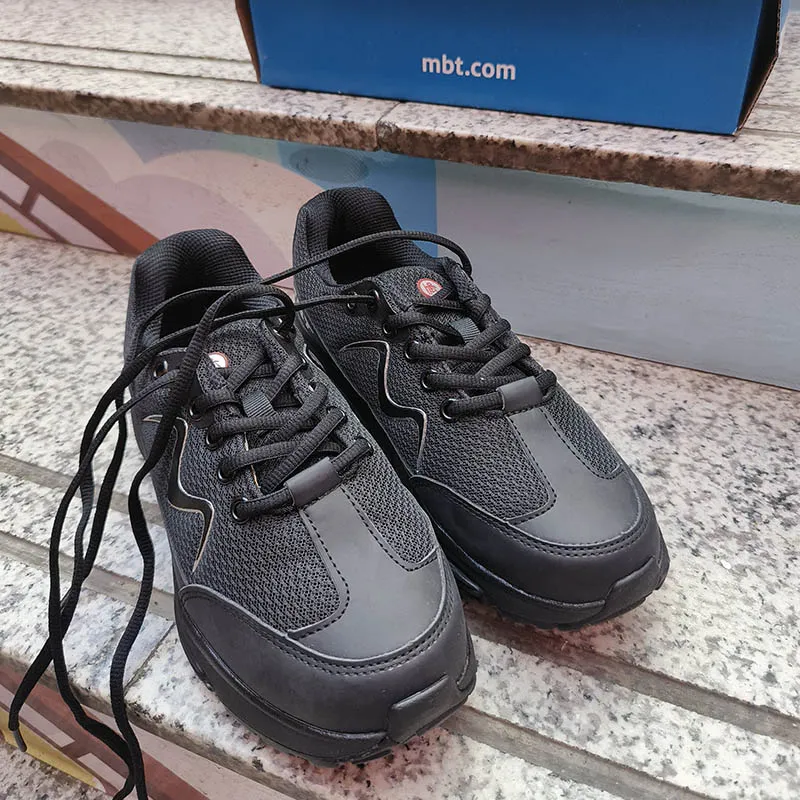MBT Cushioning Breathable Height Increasing Rebound Wear Resistant Low Top Running Shoes Women's Black-6