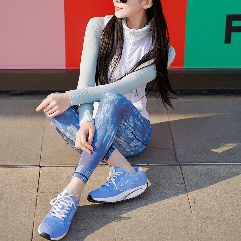 MBT Breathable Support Height Increasing Rebound Anti Slip And Wear Resistant Low Top Casual Shoes Women's Blue-7