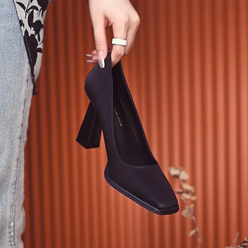 TATBTC Block Heel High Heels 8cm Women's-8