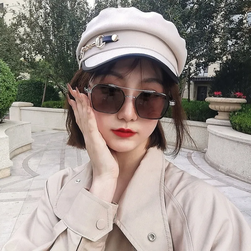 Sagawa Titanium Plate Frame Irregular Shape Sunglasses Unisex-2
