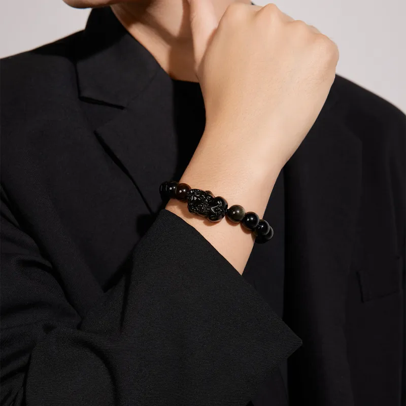 Century Edge Jewelry Obsidian Bracelets Men's-15