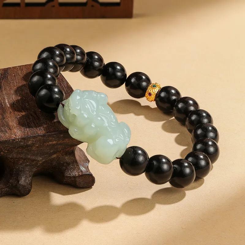 Century Edge Jewelry Hetian Jade Bracelets Pale Greenish White Jade Men's-2