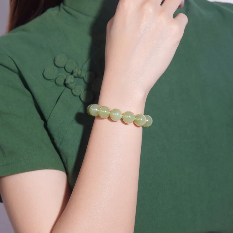 Century Edge Jewelry Bracelets Pale Greenish White Jade Unisex-1