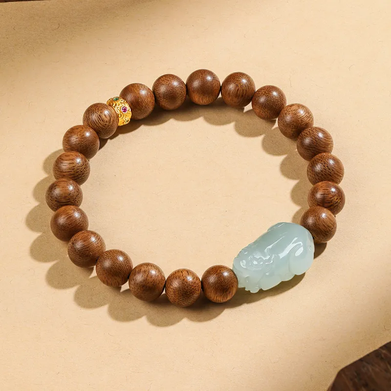 Century Edge Jewelry Hetian Jade Bracelets Pale Greenish White Jade Men's-1