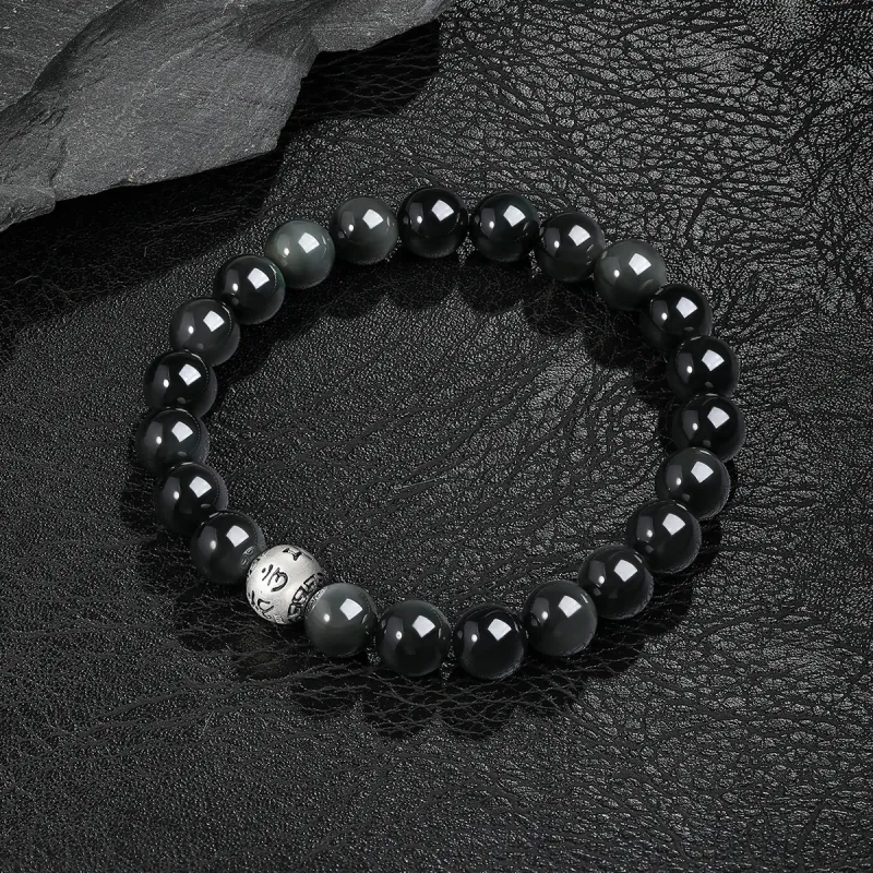 Century Edge Jewelry Obsidian Bracelets Men's-7