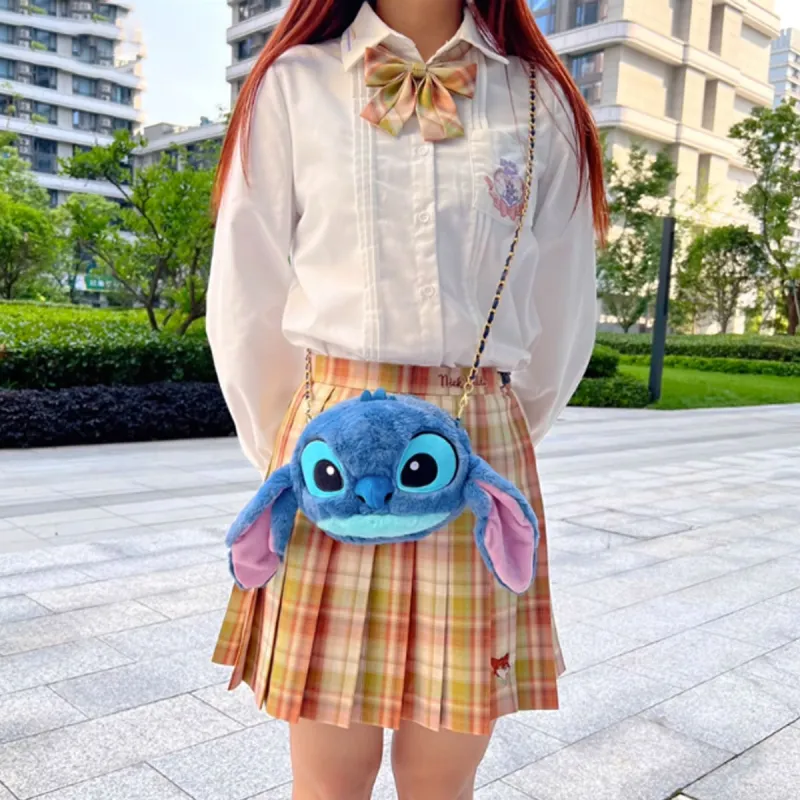 Disney Polyester Crossbody Coin Purse With Cell Phone Pouch Regular Women's Blue White-1