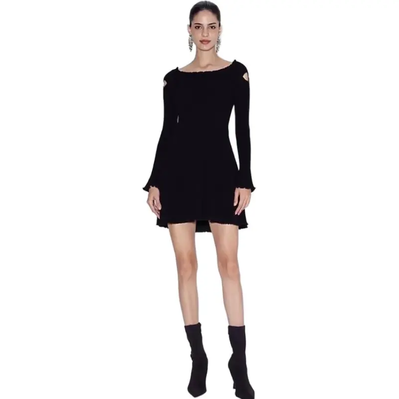 Bebe FW23 Long Sleeved Dress Women's Black-3