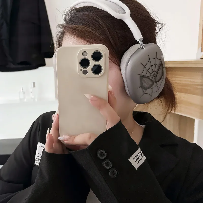 IXN Compatibility AirPods Ma TPU Japanese And Korean Style Matte Spider Man Headphone Cases-1