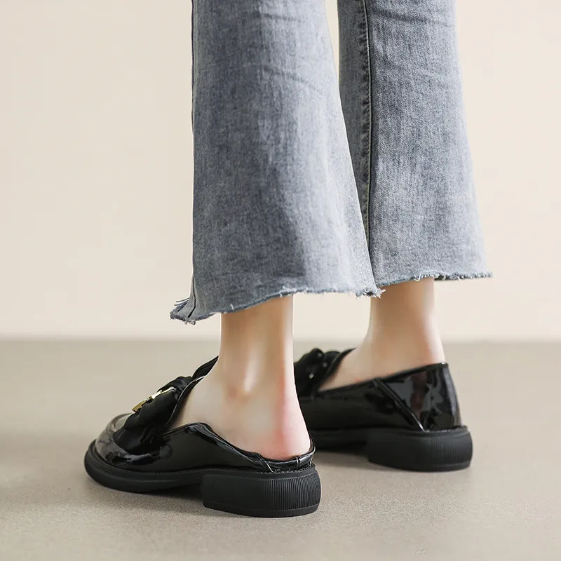 Lanza Loafers 3CM Women's Black-3