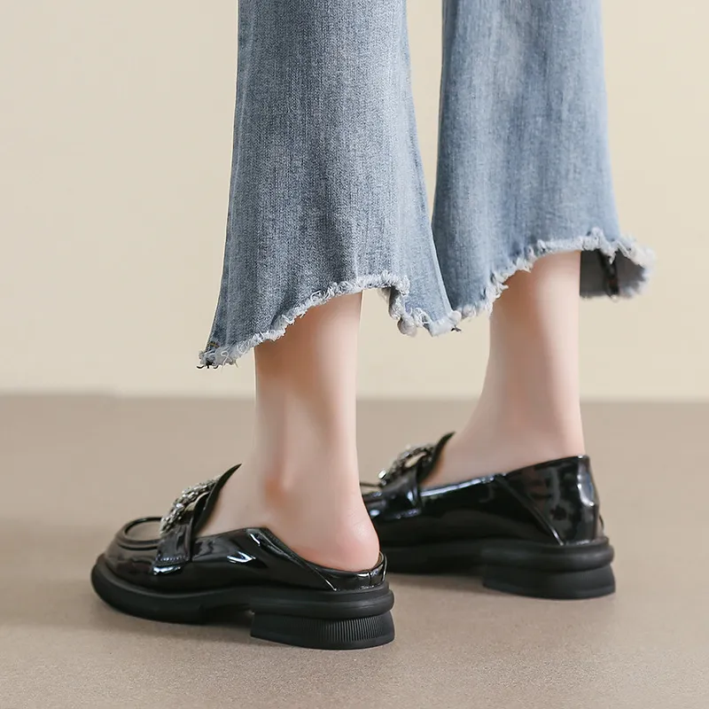 Lanza Loafers 3.5CM Women's Black-3