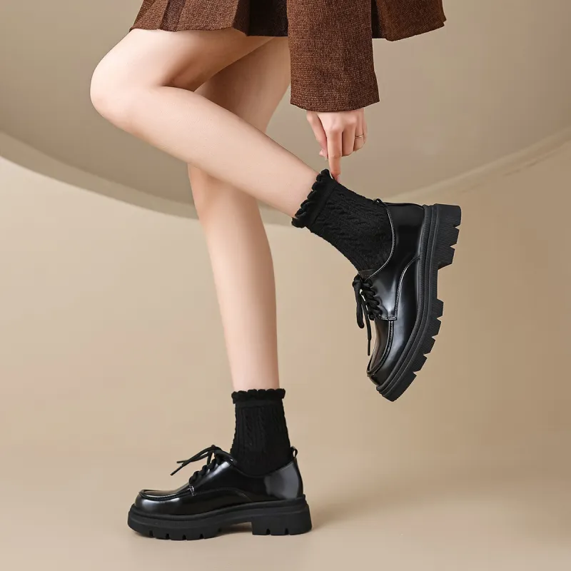 Lanza Casual Single Shoes 4.5CM Women's Black-3