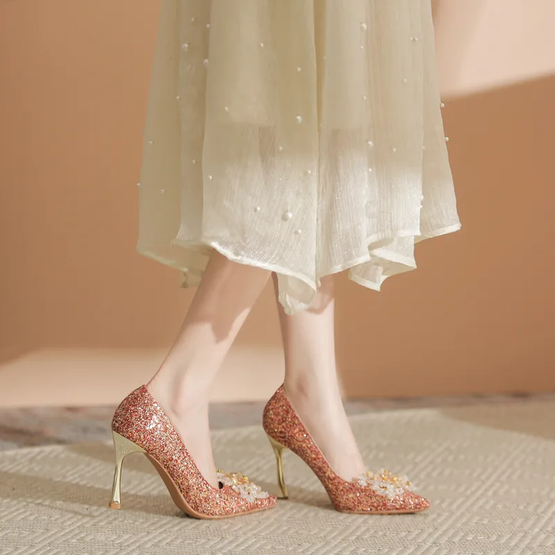 Lanza Slim Heel High Heels 9CM Women's-4