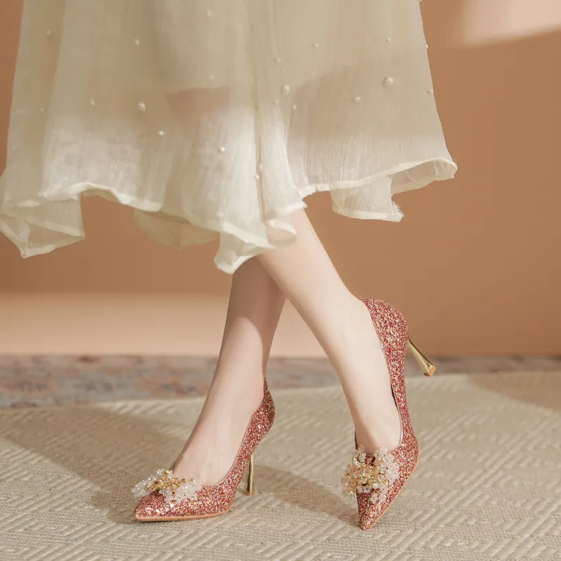 Lanza Slim Heel High Heels 9CM Women's-5
