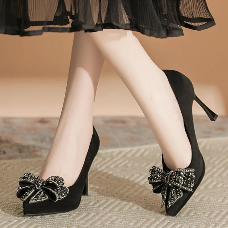 Lanza Slim Heel High Heels Women's Black-3