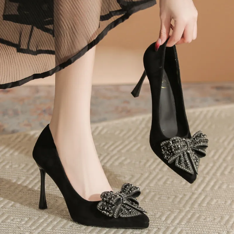Lanza Slim Heel High Heels Women's Black-4