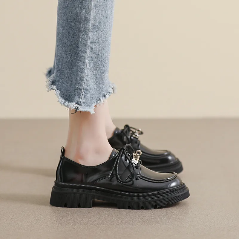 Lanza Casual Single Shoes 4.5CM Women's Black-2