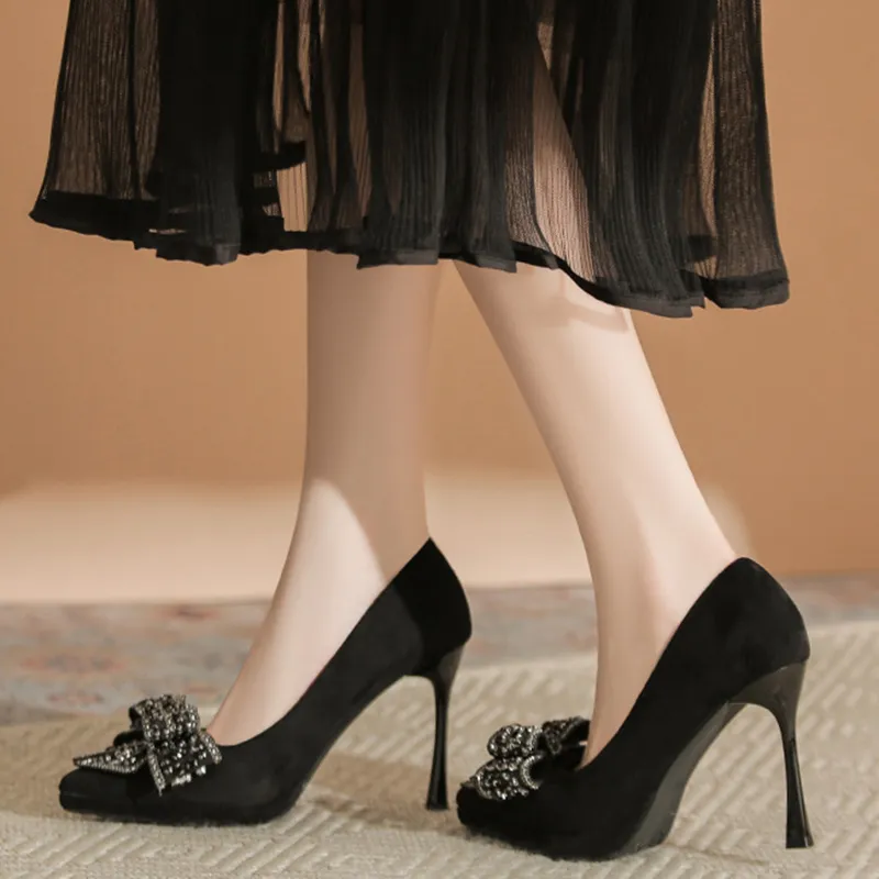 Lanza Slim Heel High Heels Women's Black-2