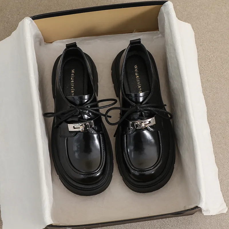 Lanza Casual Single Shoes 4.5CM Women's Black-1