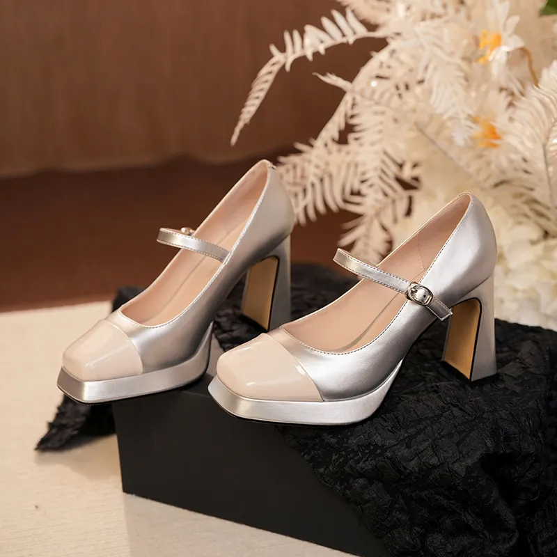 Lanza Chunky Heel High Heels 9CM Women's-9