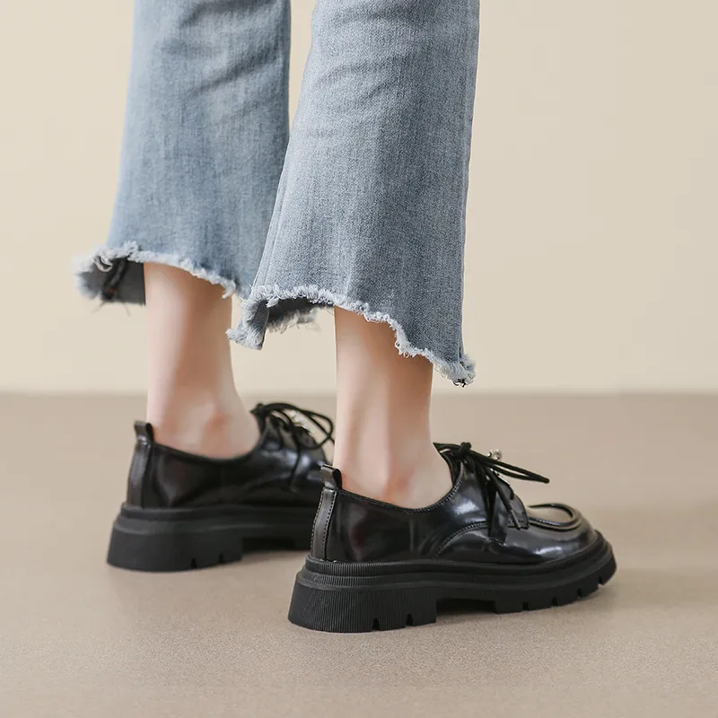 Lanza Casual Single Shoes 4.5CM Women's Black-3