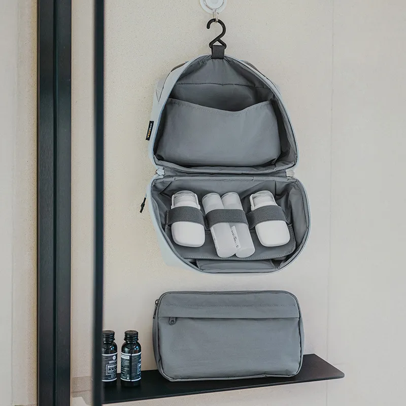 NATUREHIKE Polyamide Toiletry Bag Regular Unisex Light Pale Gray/Midnight Black-7