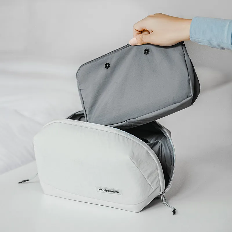 NATUREHIKE Polyamide Toiletry Bag Regular Unisex Light Pale Gray/Midnight Black-10