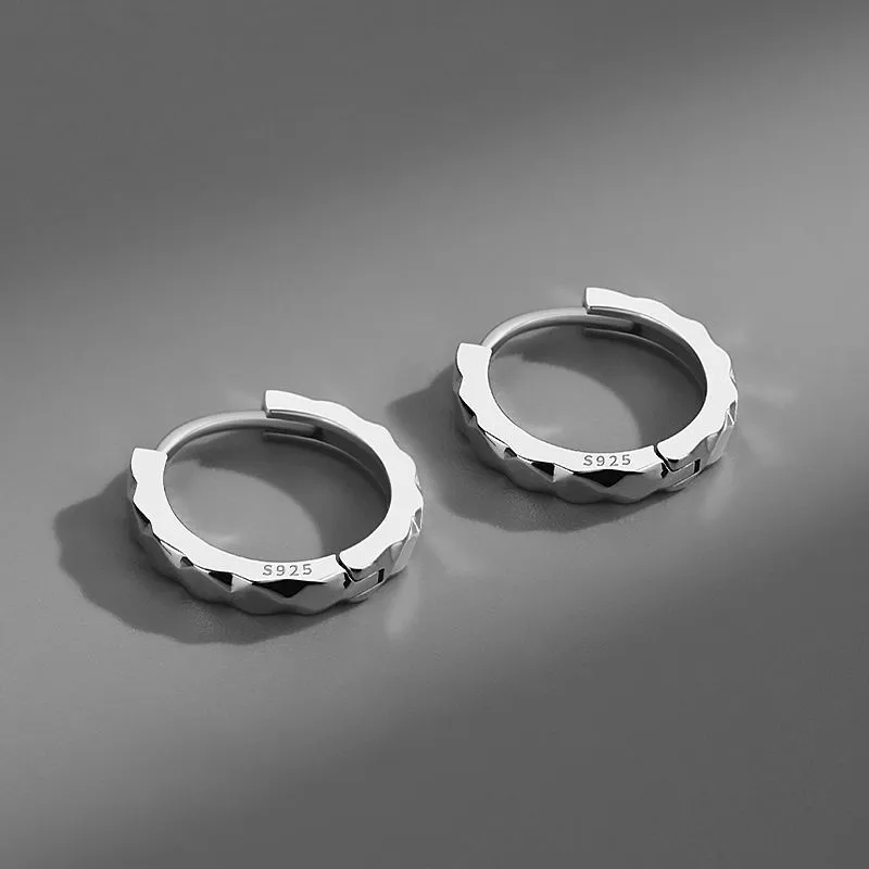 GUDUD 925 Sterling Silver Earrings Men's-1