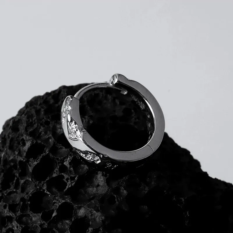 GUDUD S925 Silver Earrings Men's-5