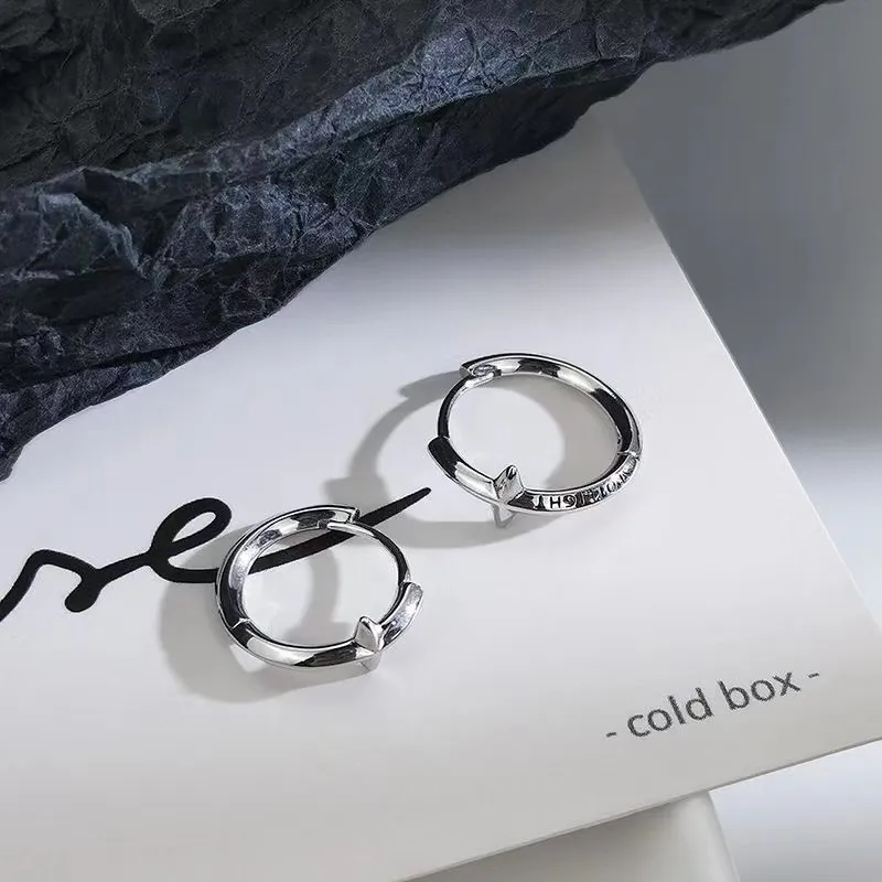 GUDUD 925 Sterling Silver Earrings Men's-2