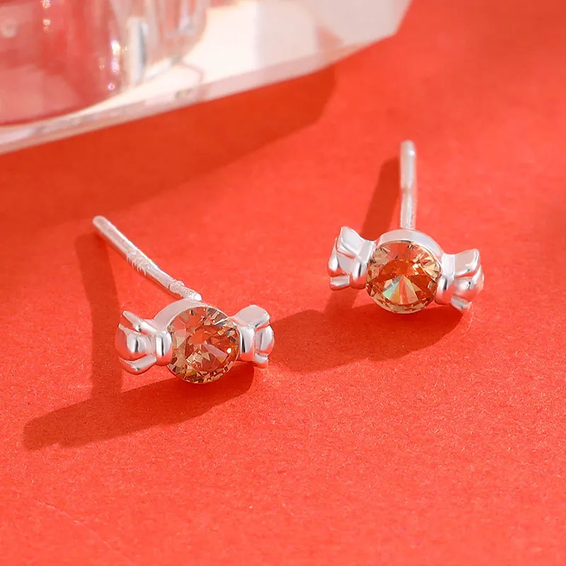 GUDUD S999 Fine Silver Stud Earrings Women's-5