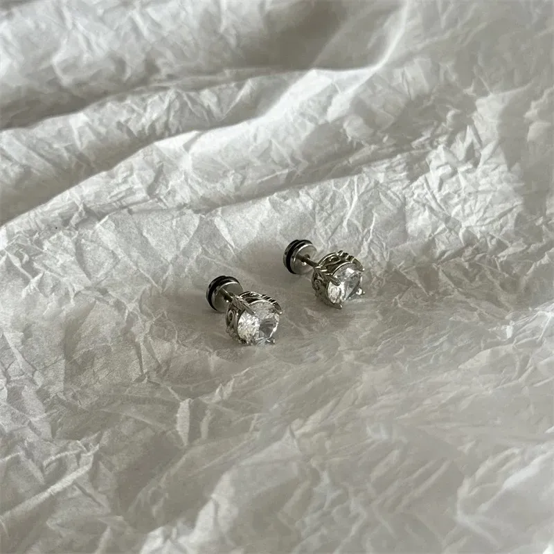 GUDUD Titanium Steel Stud Earrings Men's-5