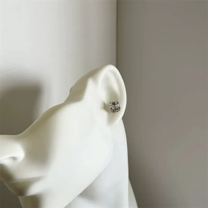 GUDUD Titanium Steel Stud Earrings Men's-7