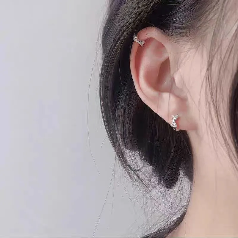 GUDUD S925 Silver Hoop Earrings Premium Feel Women's-3