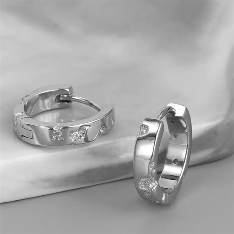 GUDUD S925 Silver Earrings Men's-1